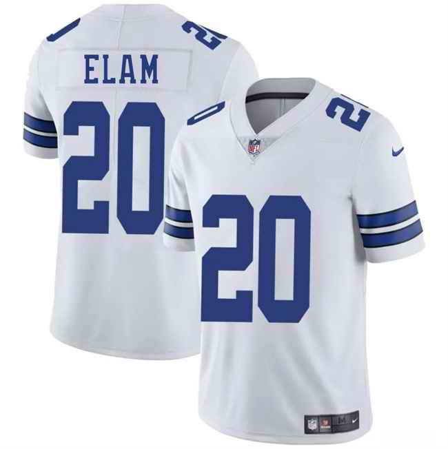 Men's Dallas Cowboys #20 Kaiir Elam White 2025 Vapor Untouchable Limited Stitched Football Jersey